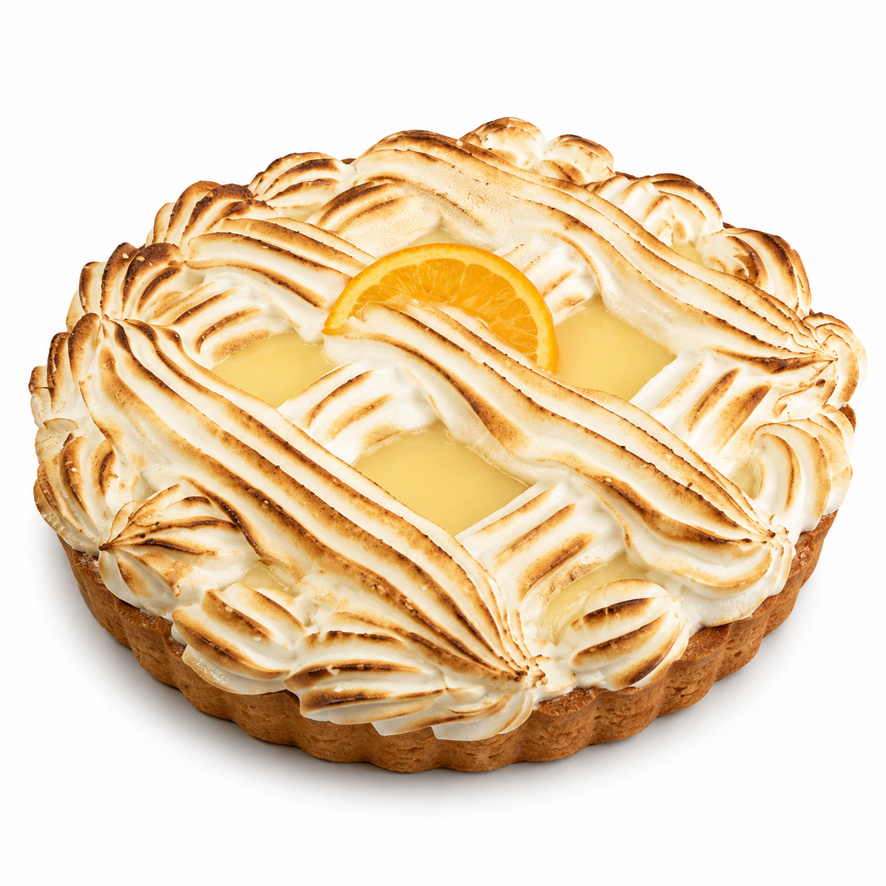 Pie naranja, limón y frambuesa